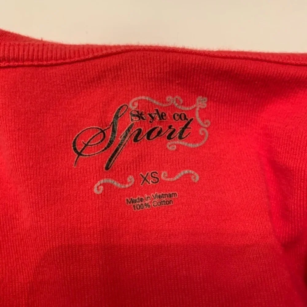 Style & Co Sport Hoodie Sparkling Silver Studs Red and Black Size XS - Picture 6 of 6